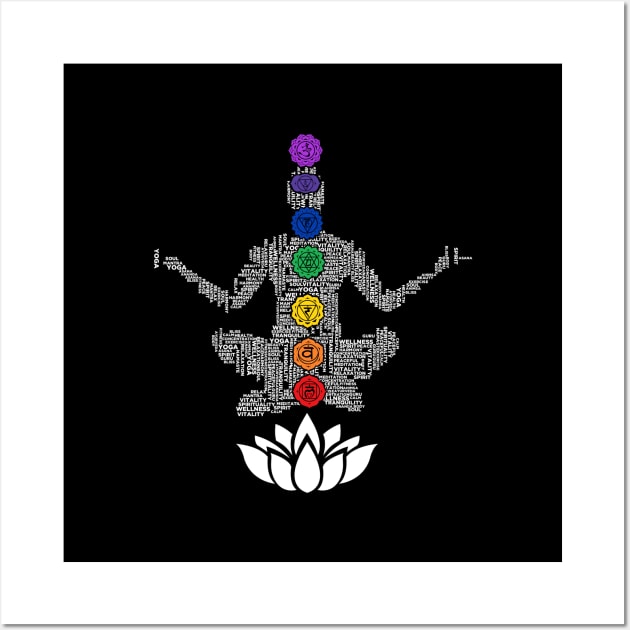 Typography Yoga Chakras II Wall Art by Nirvanax Studio